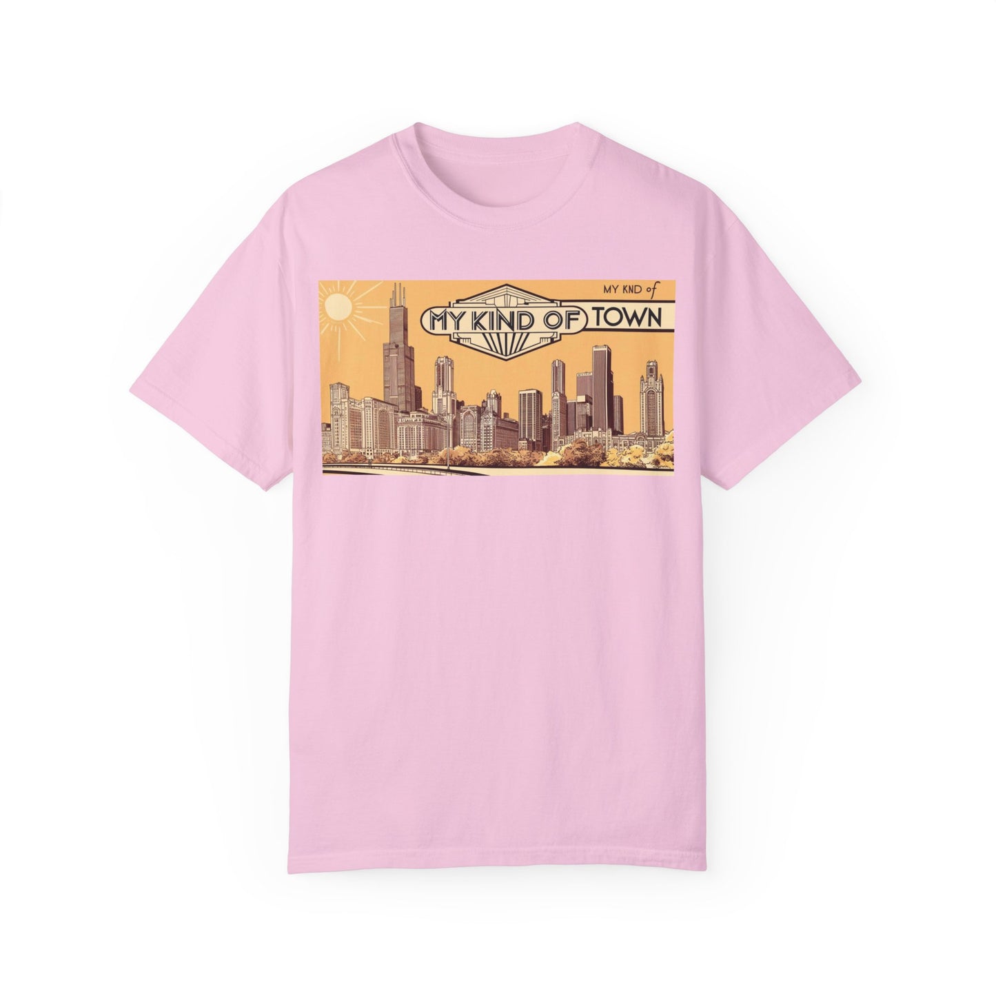 My Kind of Town Unisex Garment-Dyed T-Shirt - Vintage City Skyline Design