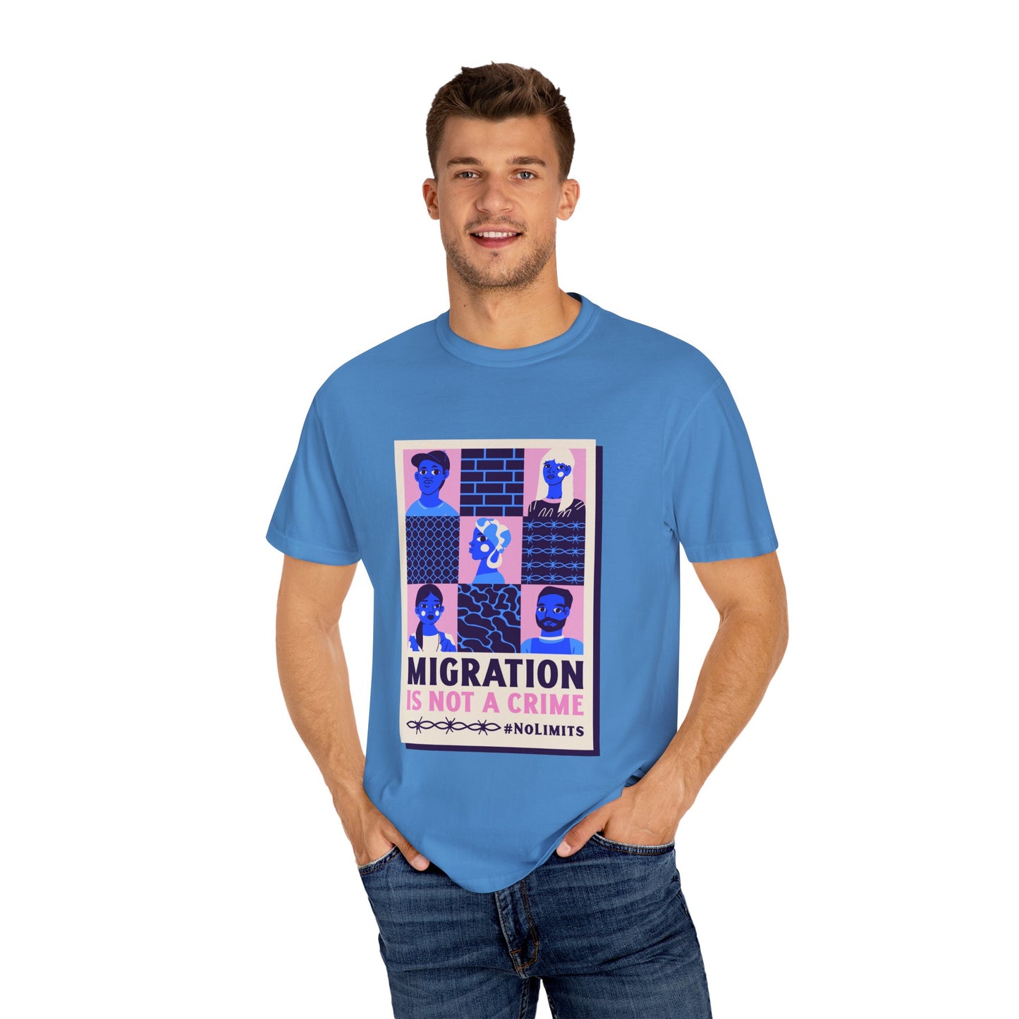 Immigration is not a Crime Unisex Garment-Dyed T-shirt