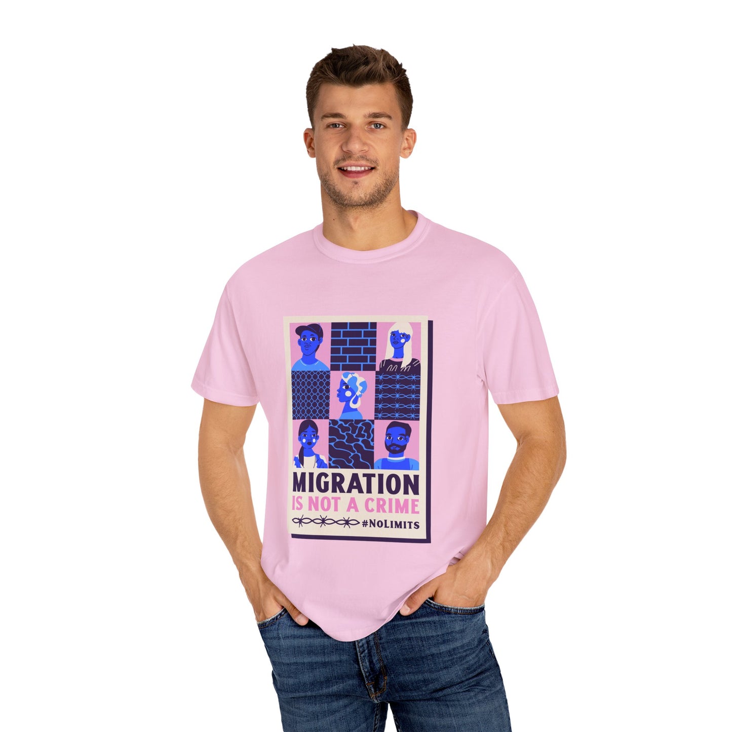 Immigration is not a Crime Unisex Garment-Dyed T-shirt