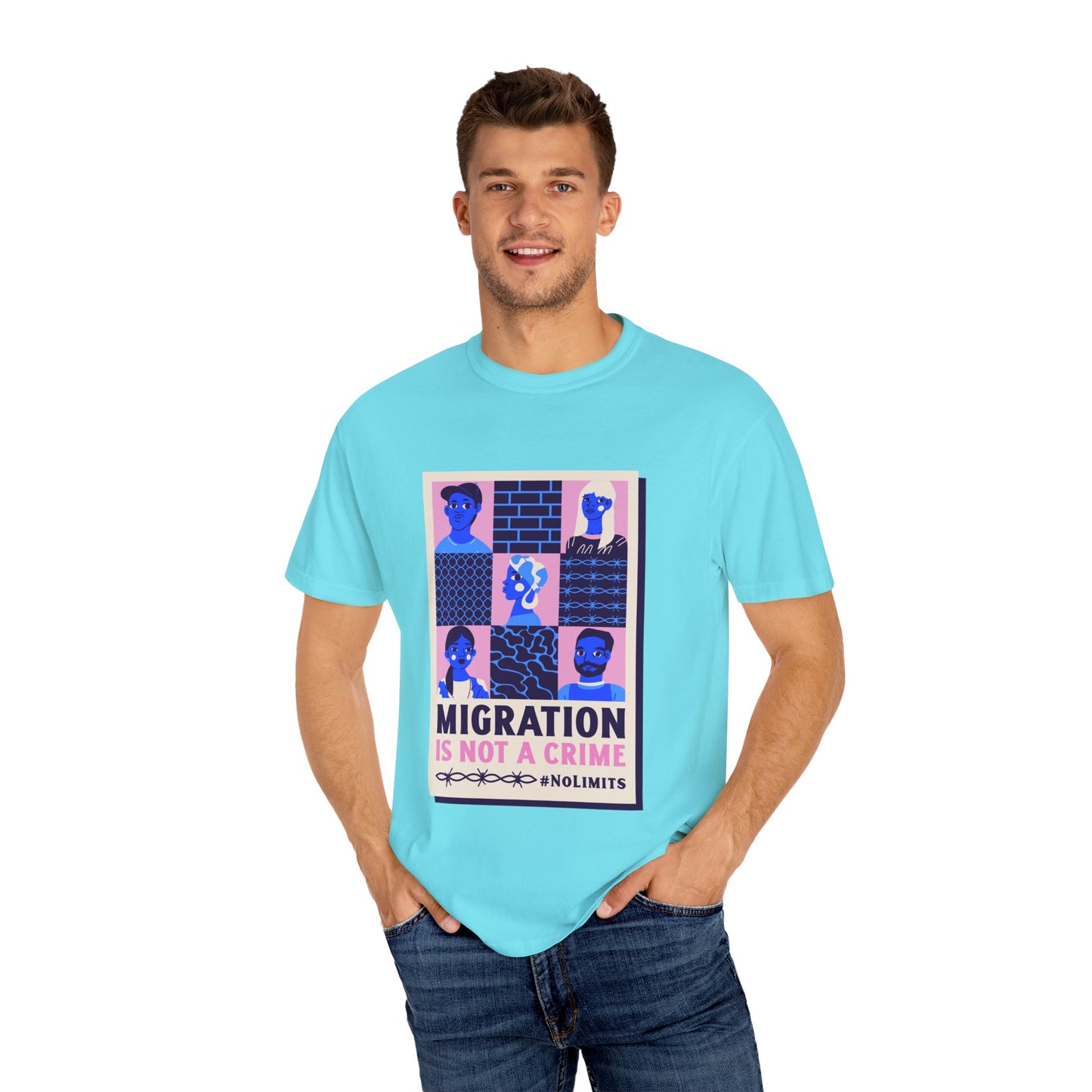 Immigration is not a Crime Unisex Garment-Dyed T-shirt
