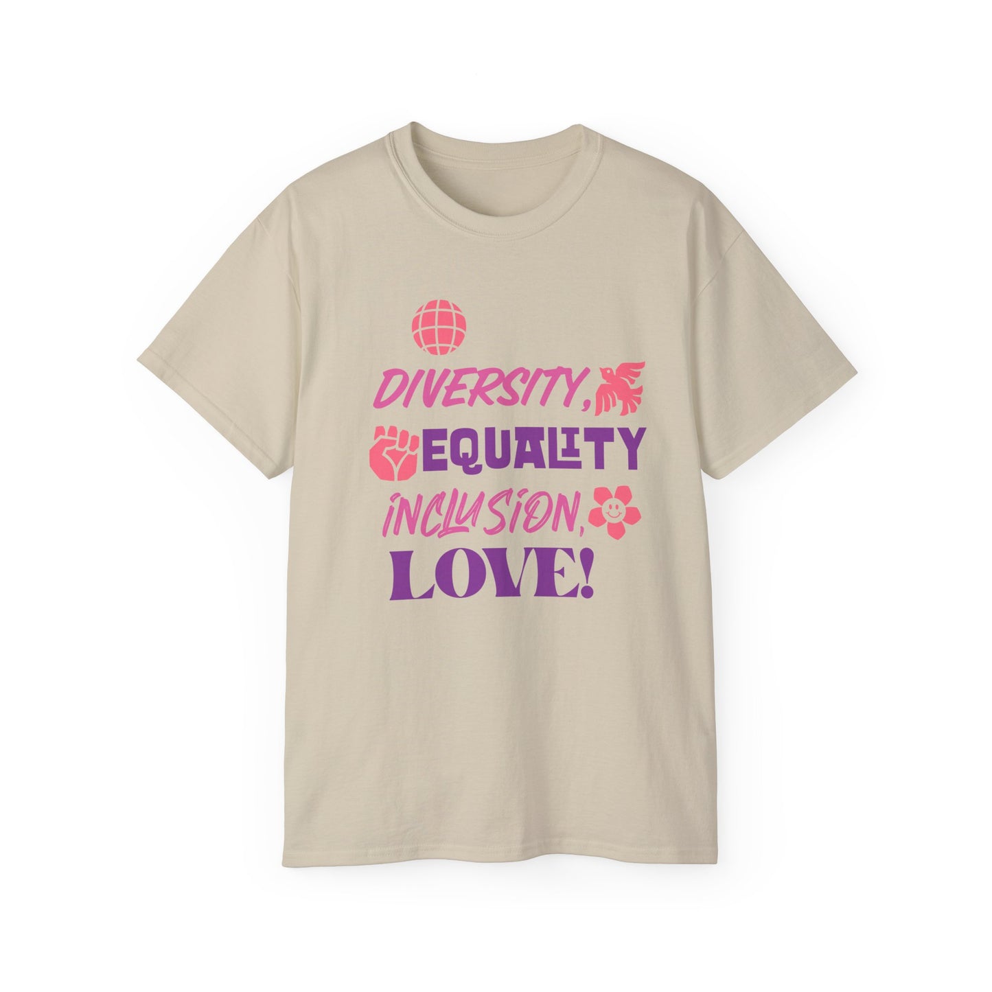 Diversity, Equality, Inclusion, Love Unisex Ultra Cotton Tee