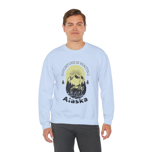 Adventure Awaits Alaska Sweatshirt - Unisex Heavy Blend™ Crewneck