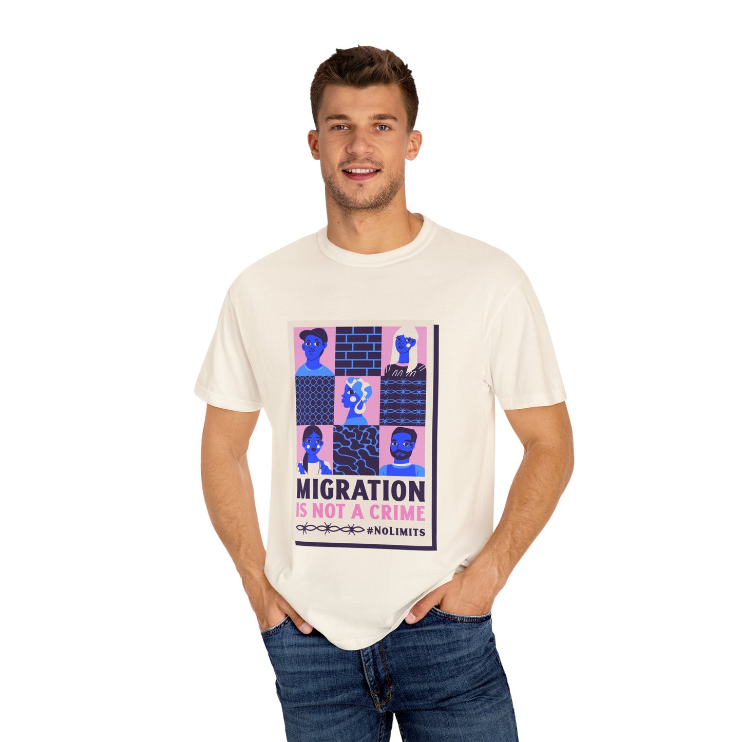 Immigration is not a Crime Unisex Garment-Dyed T-shirt