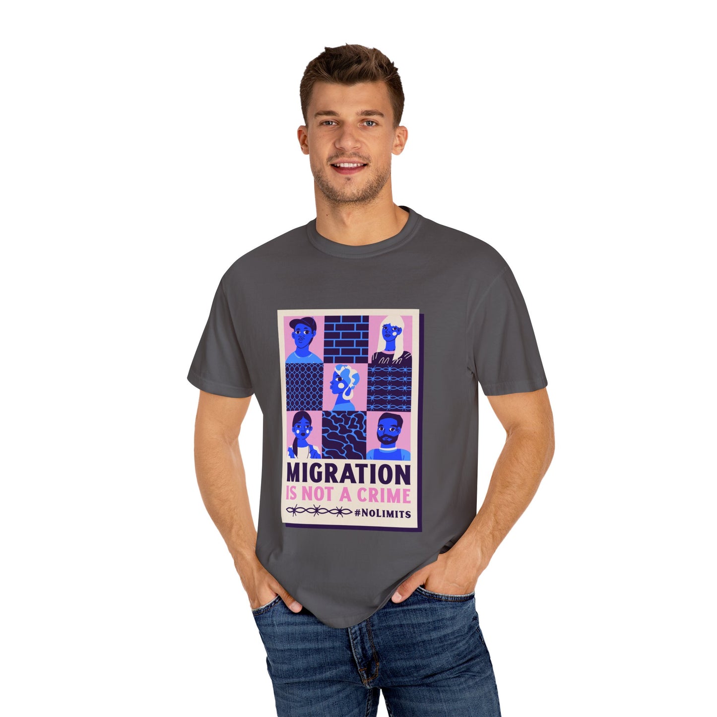 Immigration is not a Crime Unisex Garment-Dyed T-shirt