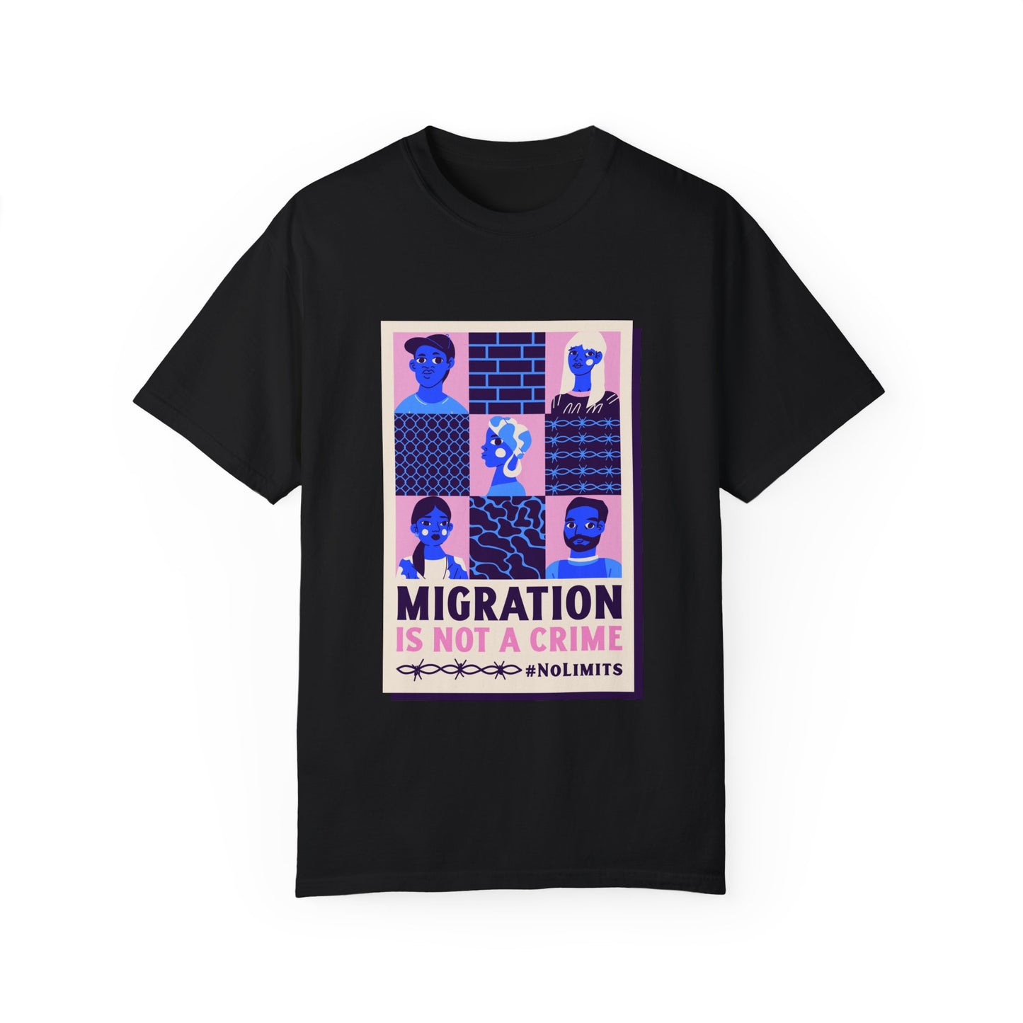Immigration is not a Crime Unisex Garment-Dyed T-shirt