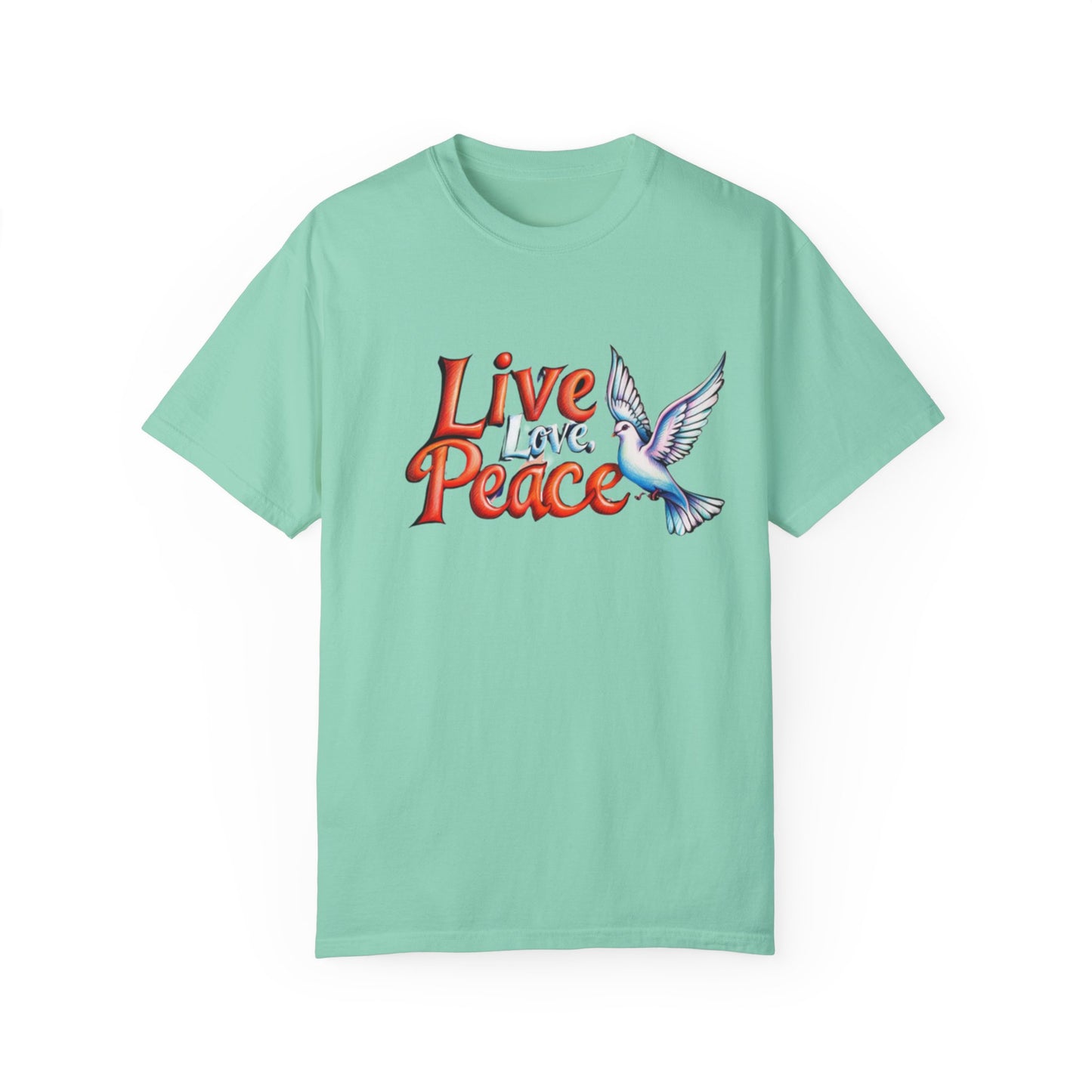 Live Love Peace Unisex Garment-Dyed T-shirt