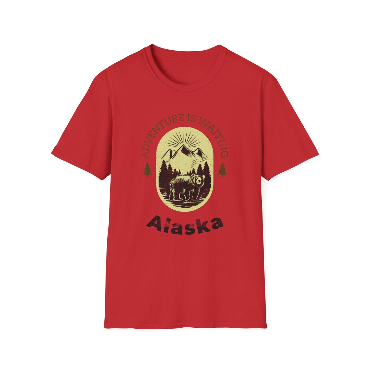 Adventure Awaits Alaska Unisex Softstyle T-Shirt - Nature Explorer Tee