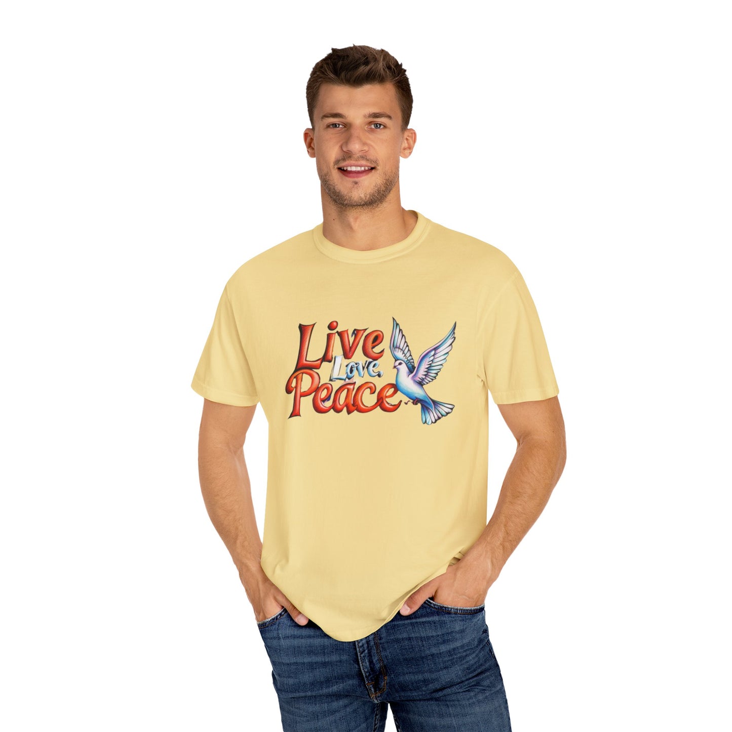 Live Love Peace Unisex Garment-Dyed T-shirt