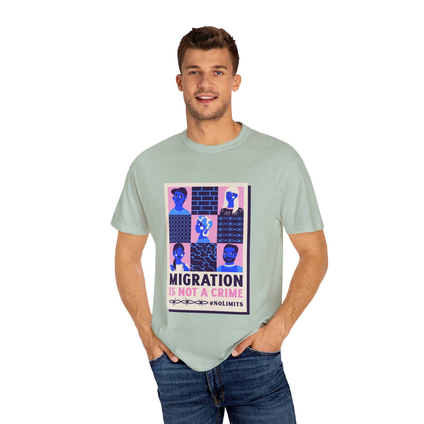 Immigration is not a Crime Unisex Garment-Dyed T-shirt