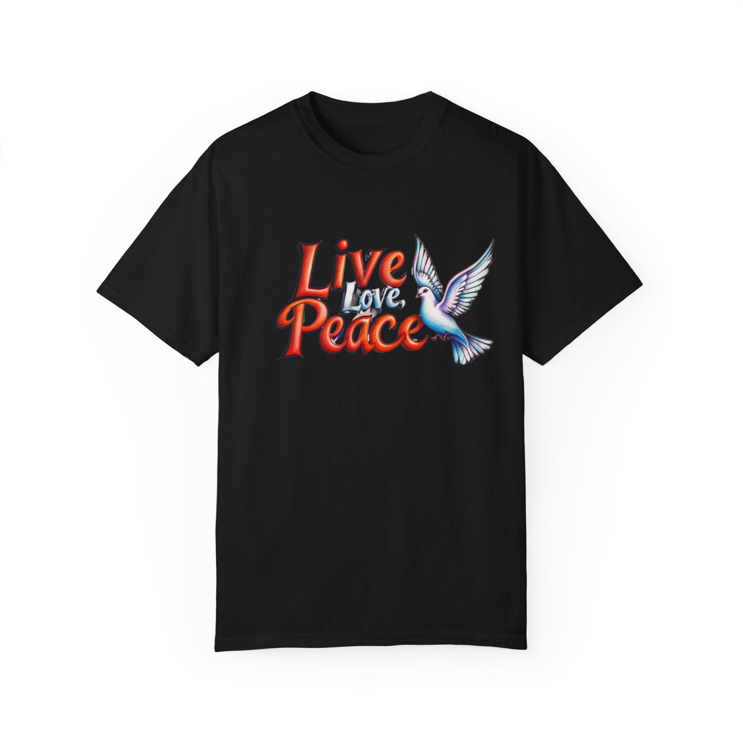 Live Love Peace Unisex Garment-Dyed T-shirt