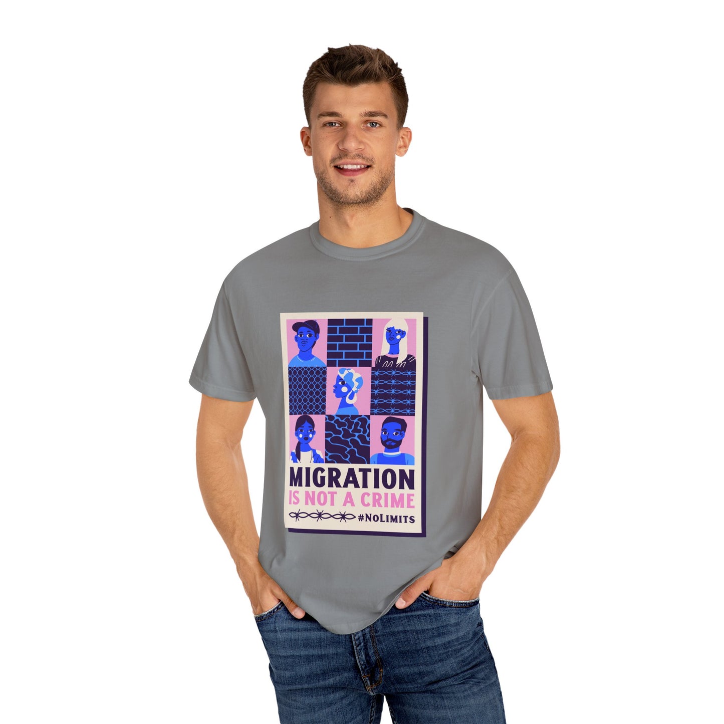 Immigration is not a Crime Unisex Garment-Dyed T-shirt