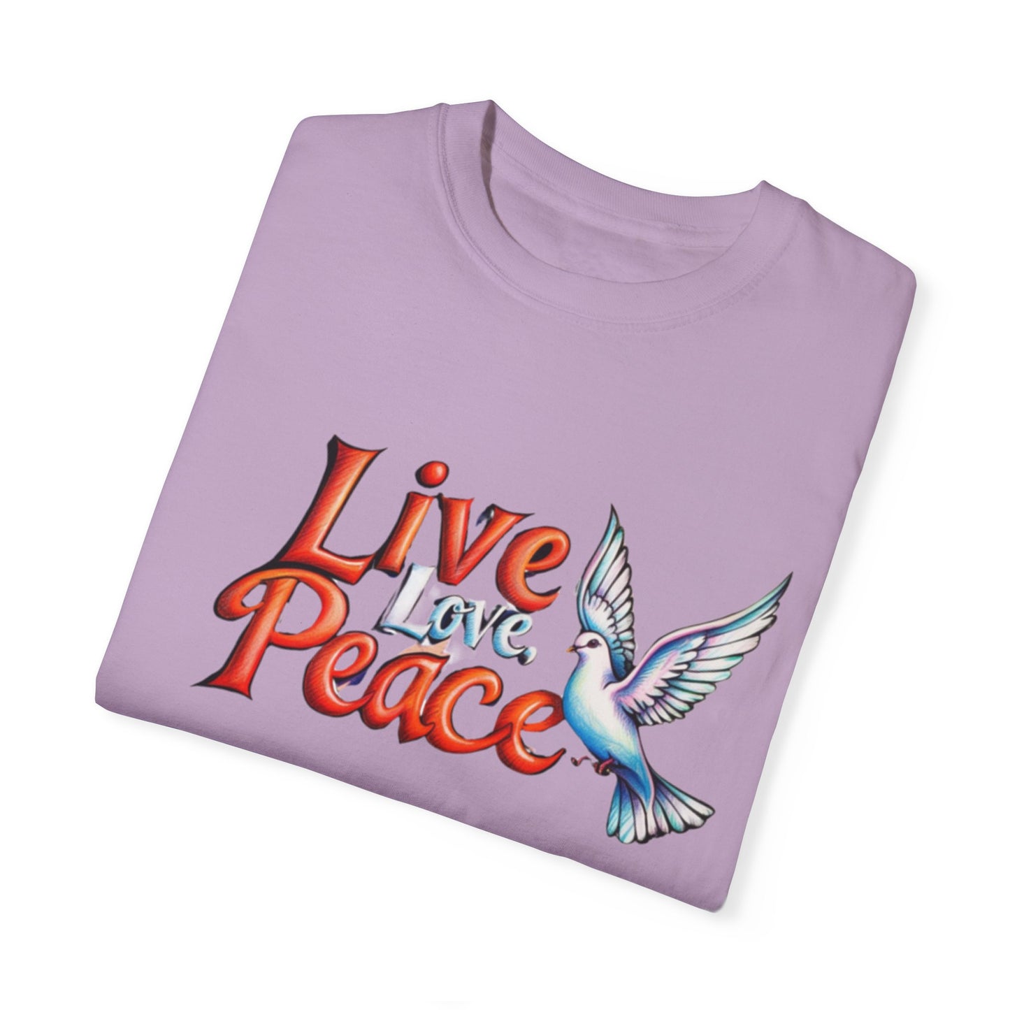 Live Love Peace Unisex Garment-Dyed T-shirt