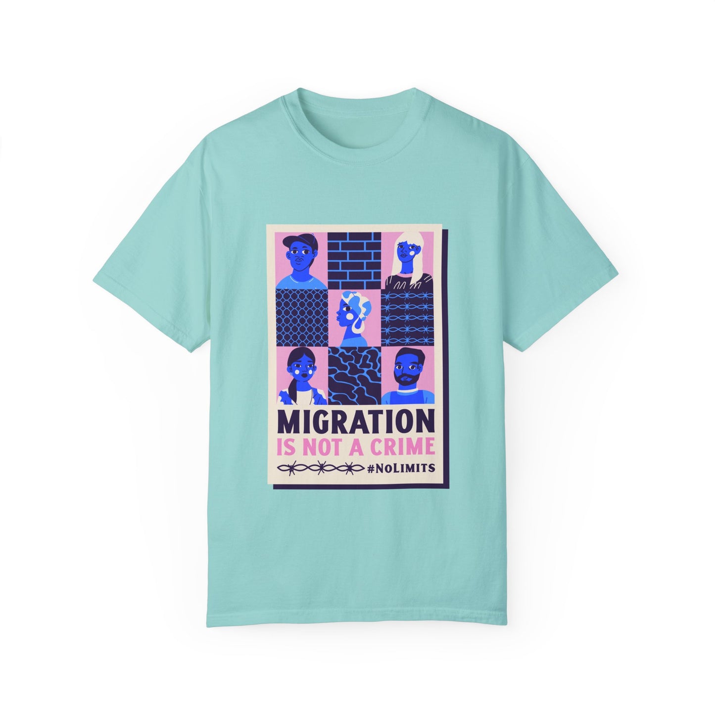 Immigration is not a Crime Unisex Garment-Dyed T-shirt
