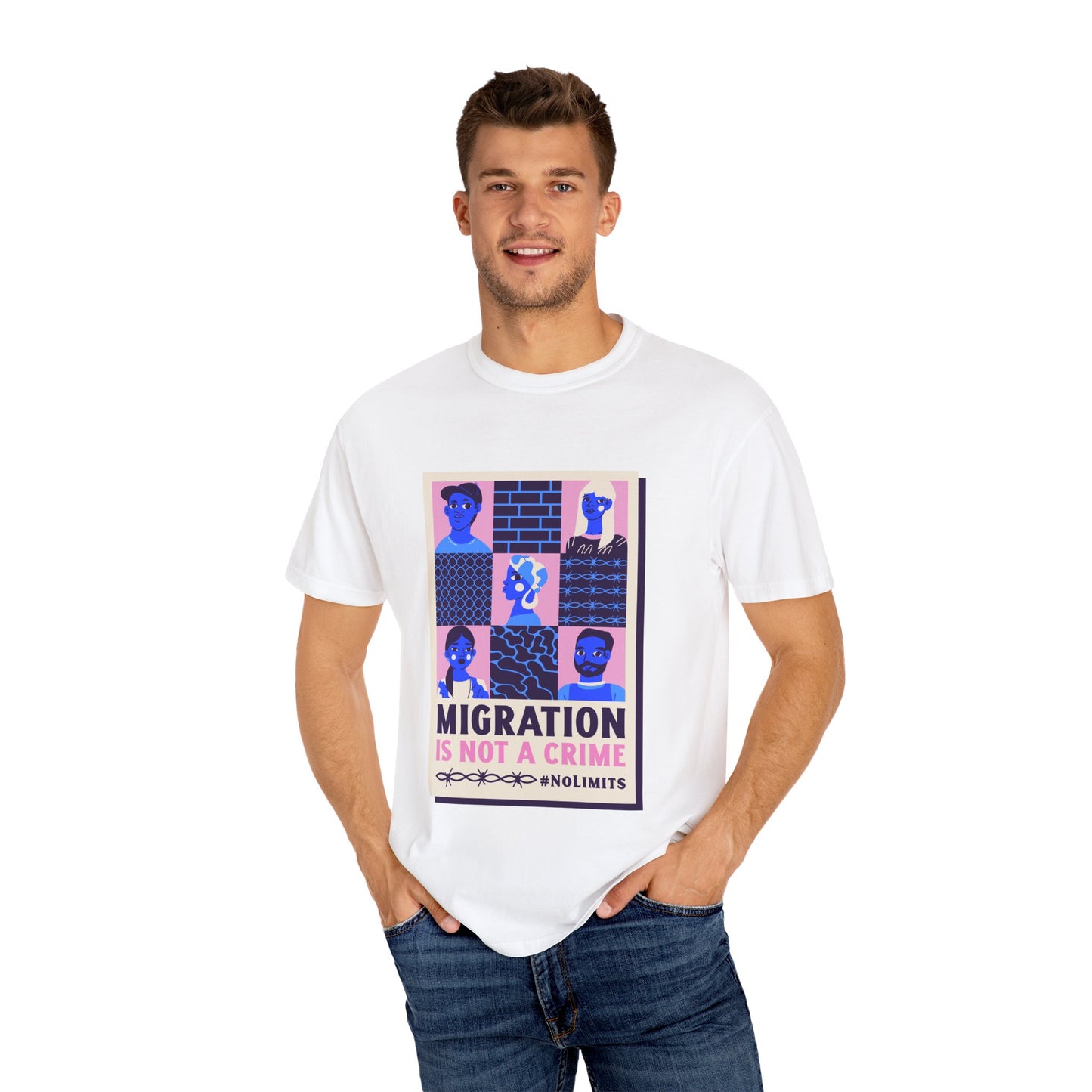Immigration is not a Crime Unisex Garment-Dyed T-shirt