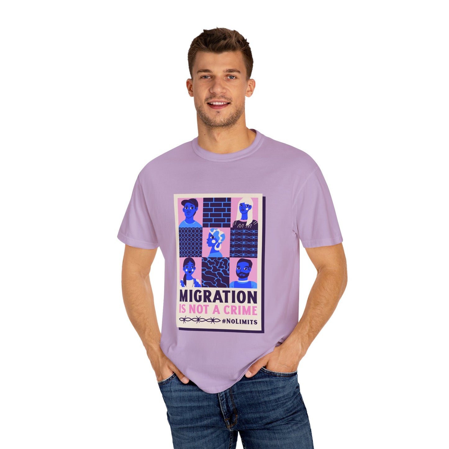 Immigration is not a Crime Unisex Garment-Dyed T-shirt