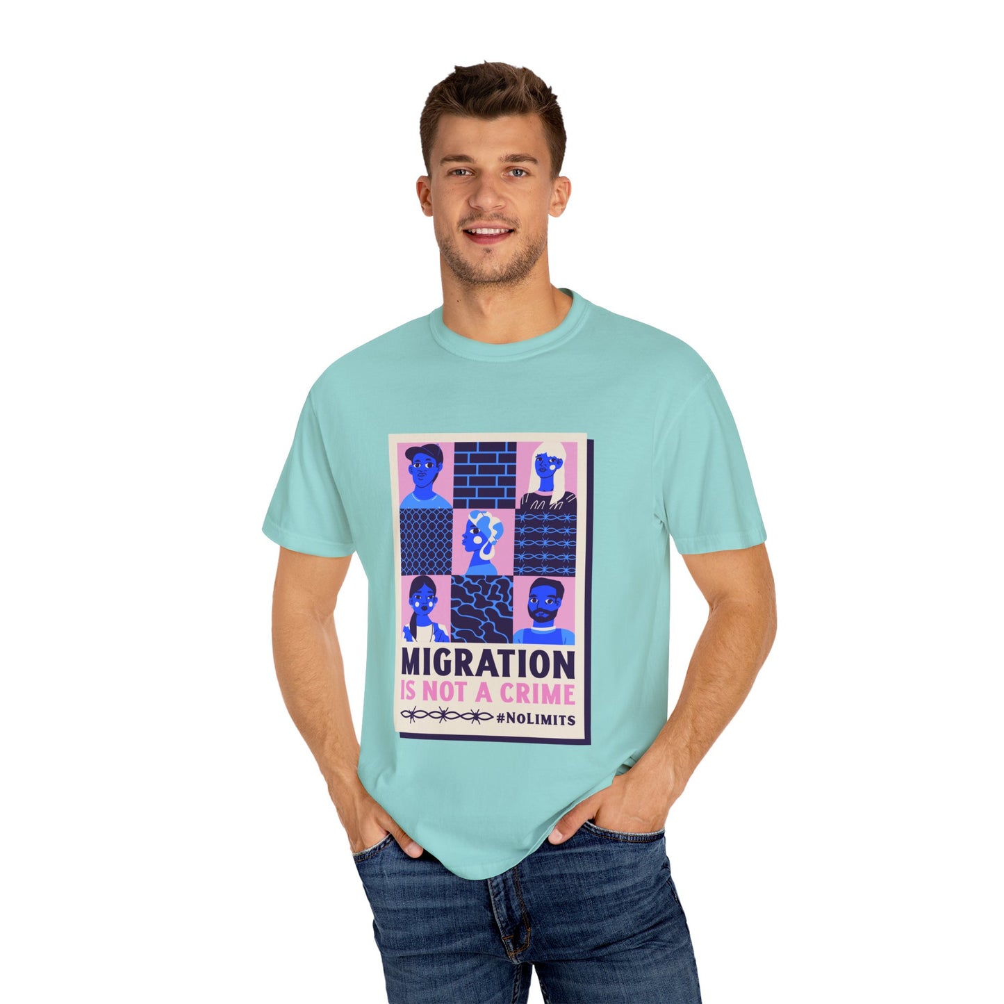 Immigration is not a Crime Unisex Garment-Dyed T-shirt
