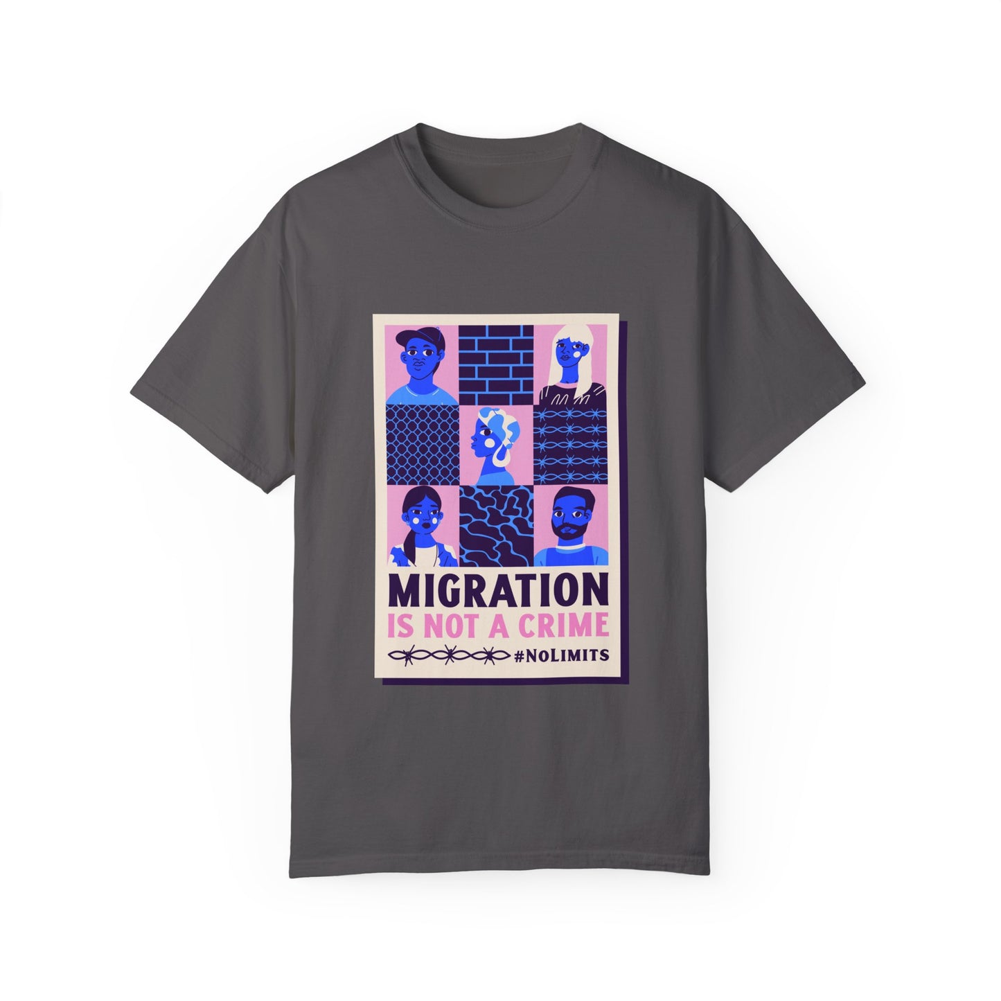 Immigration is not a Crime Unisex Garment-Dyed T-shirt