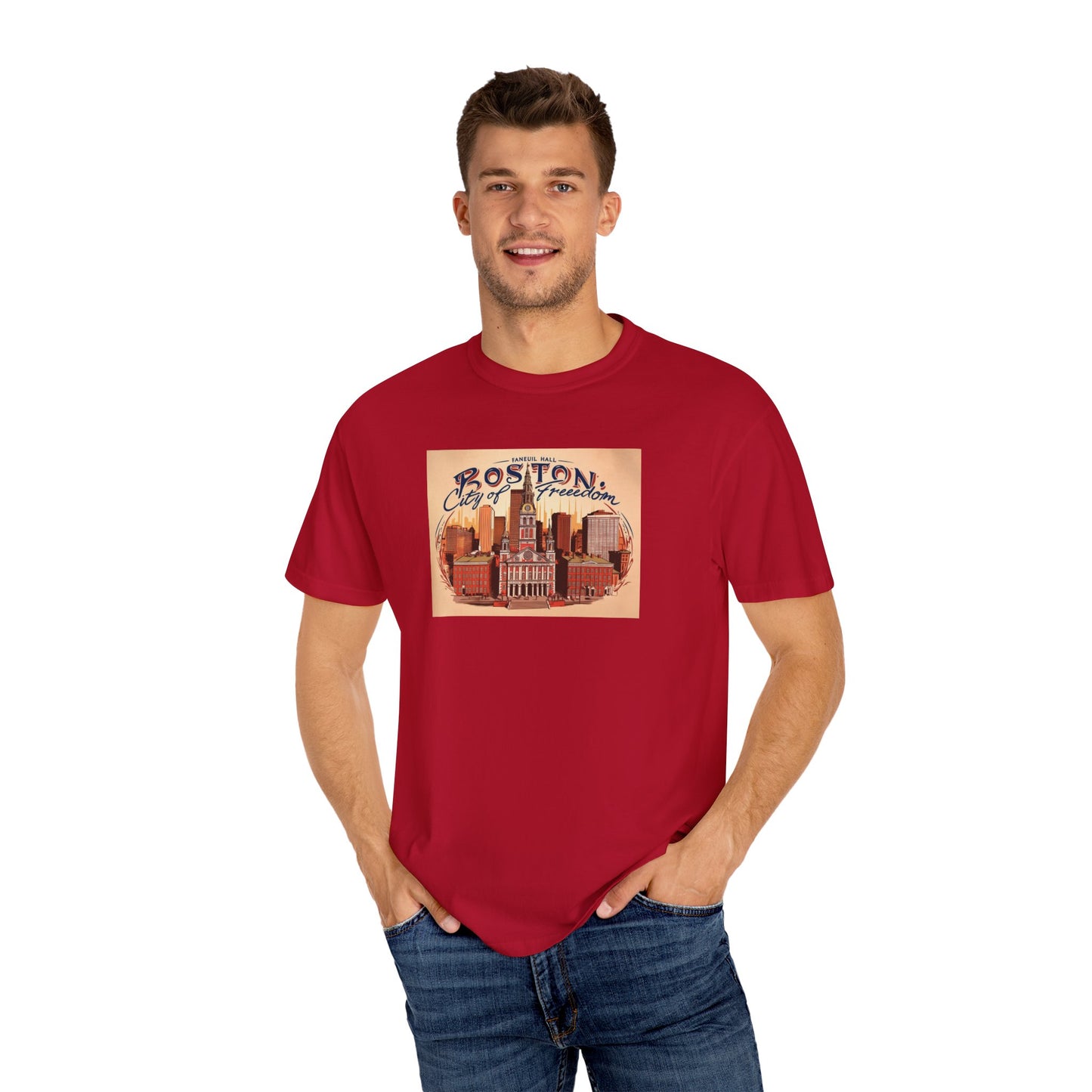 Boston City of Freedom Unisex T-Shirt - Vintage Style Graphic Tee