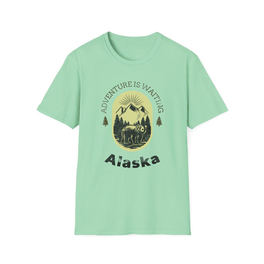 Adventure Awaits Alaska Unisex Softstyle T-Shirt - Nature Explorer Tee