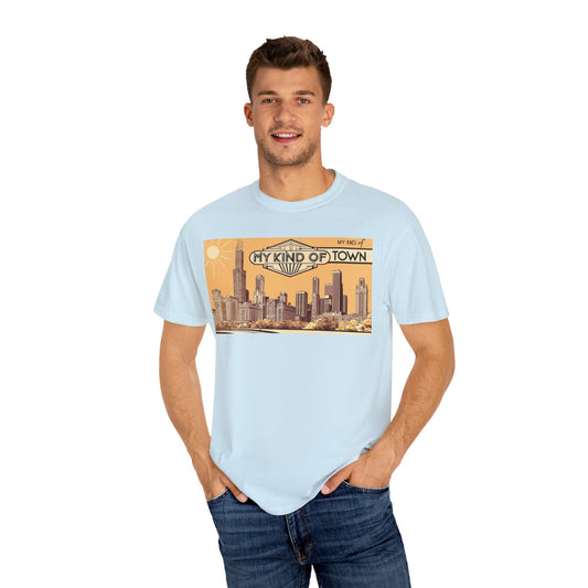 My Kind of Town Unisex Garment-Dyed T-Shirt - Vintage City Skyline Design